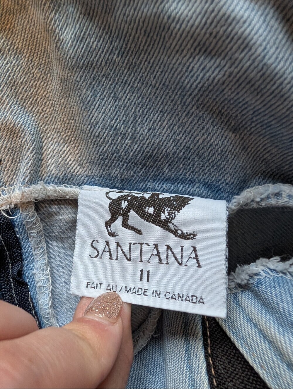 Santana Vintage 100% Cotton Denim Zip-Up Skirt – Made in Canada size 11 - Picture 5 of 8
